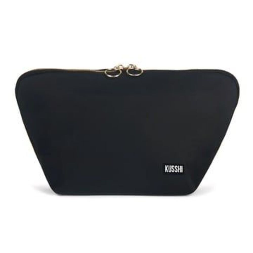 KUSSHI Everyday Makeup Cosmetic Bag Multi Compartments Black Pink Collection